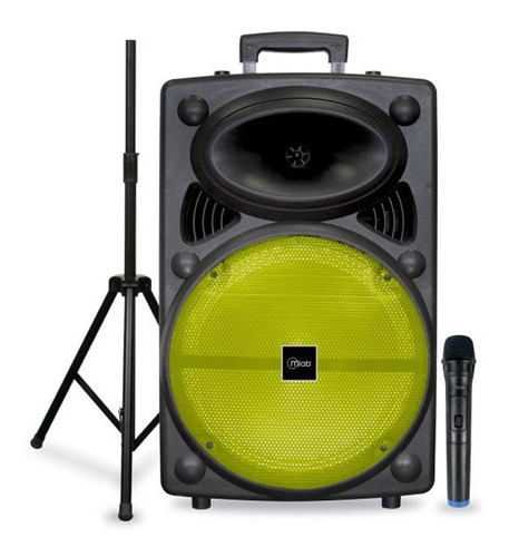 Parlante Microlab Rhythm Charger2 portátil con bluetooth y wifi negra y verde 220V 