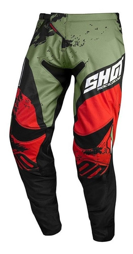 Pantalon Enduro Shot Race Gear Shadow Kaki Red