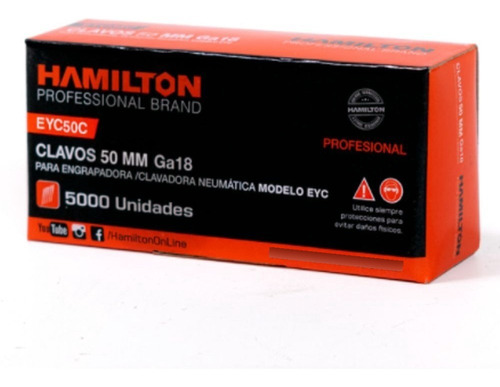 Clavos Para Engrapadora Pack De 5000 2x 50mm Hamilton Ga18