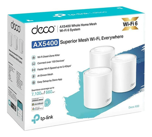P Sistema Wi-fi Mesh Tp-link Deco X60 (3-pack) Ax5400
