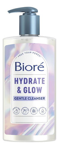 Biore Hydrate & Glow - Jabón Facial Suave Para Piel Seca, .