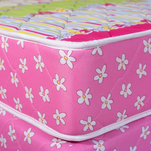 Sommier Y Colchón Maxiking Una Plaza Infantil Rosa