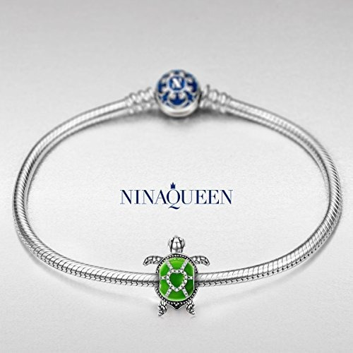 Imagen 4 de 7 de Ninaqueen Tortuga Plata De Ley 925 Esmalte Verde Familia