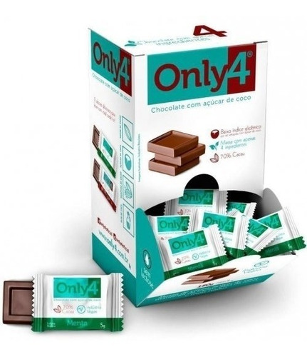 Chocolate Vegano 70% Cacau Menta Mini Only4 05g