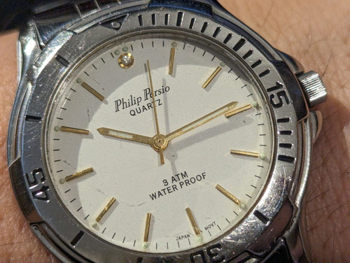Reloj Philip Persio Todo En Acero Inoxidable Quarzo Japonés (Usado)