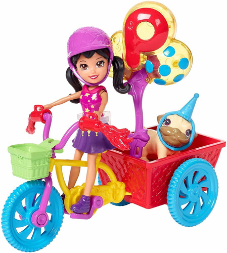 Polly Pocket Playset Paseo En Bicicleta, Pedalea Con Tu Masc