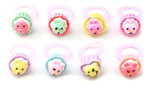 Caja De 100 Anillos Infantiles Souvenir Cumple Cupcakes