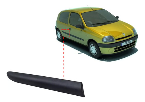 Moldura Puerta Trasera Renault Clio 2 Modelo 3 Ptas Derecha