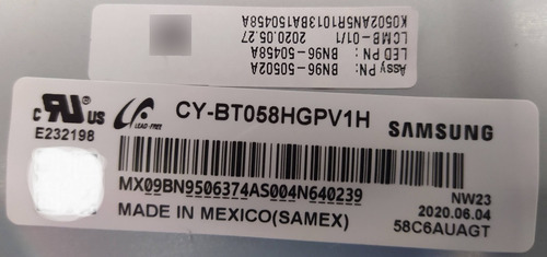 Fuente Tv Led Samsung Un58tu7000f Ver Ya01 Bn44-01054c