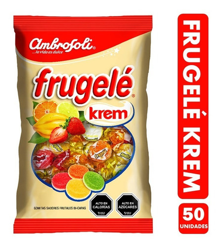 Frugelé Krem - Gomitas Bi-capas Sabores Frutales (bolsa 50u)