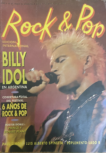 Rock Pop, Revista Nº 58 Billy Idol Paul Simon Spinetta Ej2