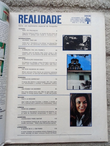 Revista Realidade Nº 68 -de 1971 . Politica Prop. Sumario
