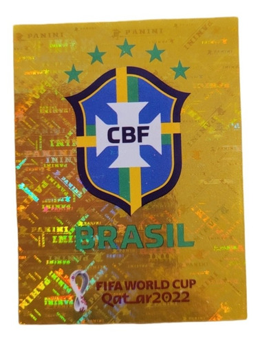 Estampas Escudo Brasil Mundia Fifa Qatar 2022 Panini