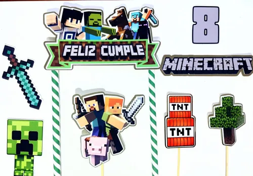 comprar Decorativo Torta Minecraft, Decoracion Minecraft Torta