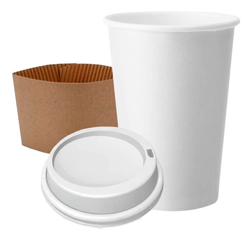 Vaso De Polipapel 12oz Con Tapa Y Collarín (355cc) X 50u.