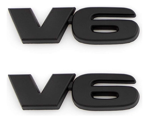 2 Calcomanías De Metal V6 Emblema Fender Trunk Badge Sticker