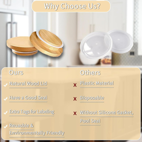 Oui Yogurt Jar Lids, 12 Pack Lids For Oui Yogurt Jars, Bambo