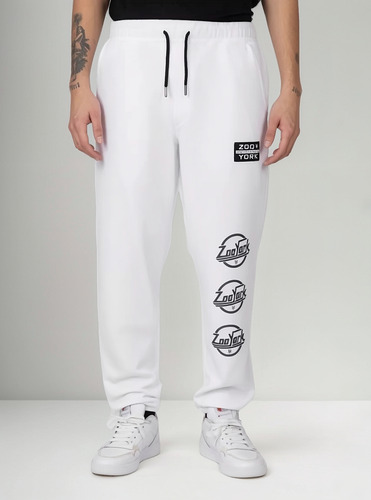 Pantalón De Buzo Jogger Comfy Enigma Blanco Zoo York