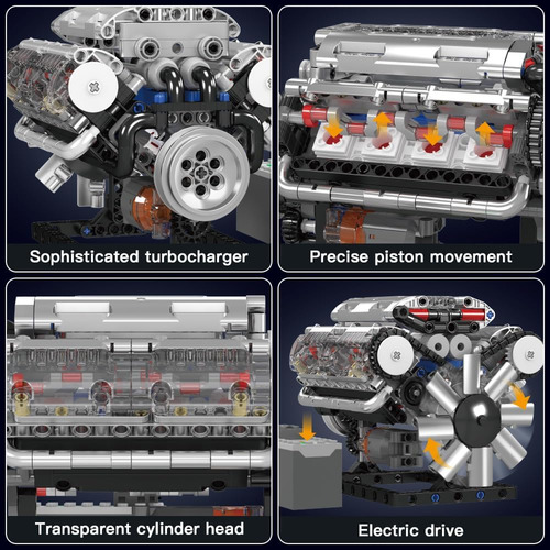 Mould King Visible V-8 Bloques De Construcción De Motores V8