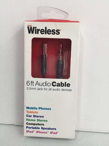 Just Wireless Cable De Audio 6ft  Jack 3.5mm Jw07