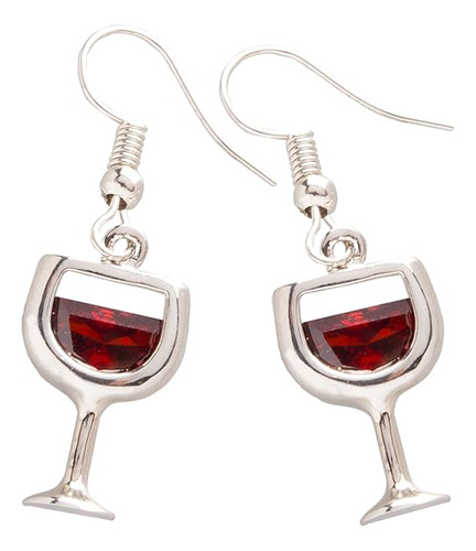 Collar Pendientes De Vino Tinto   Bañados En Plata Con Alamb