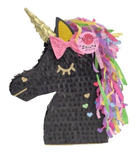 Piñata Unicornio Black Gold Piñata 