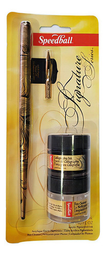 Kit De Caligrafía Speedball Serie Signature Color Del Exterior Amarillo Color De La Tinta Negro