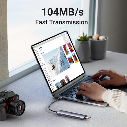 Hub Usb C Ugreen Revodok 6 En 1 Con 4 K Hdmi, 3 Usb 3.0, Sd/