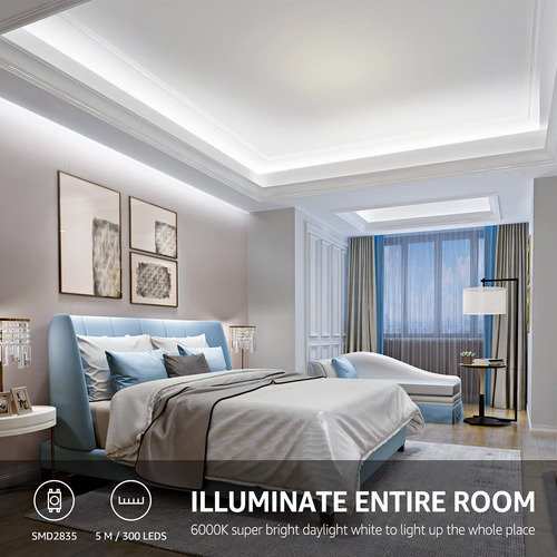 Tira De Luces Led Lepro, 5 M, Regulable, 6000 K, 300 Led, 28