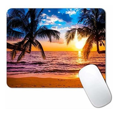 Imayondia Sunshine Beach Coast Sea Palm Trees Mouse Pad, Haw