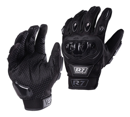 Guantes Para Motociclista R7-1 Racing Touch/limpiador Negro