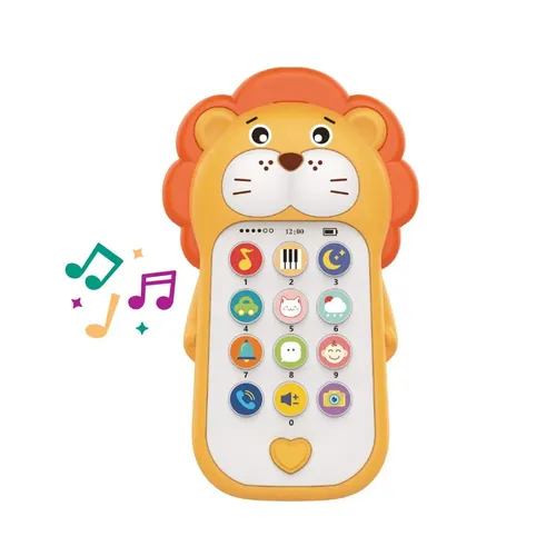 Brinquedo Interativo Bebê Telefone Musical Educativo Mordedor Sensorial Leão Maxi Baby