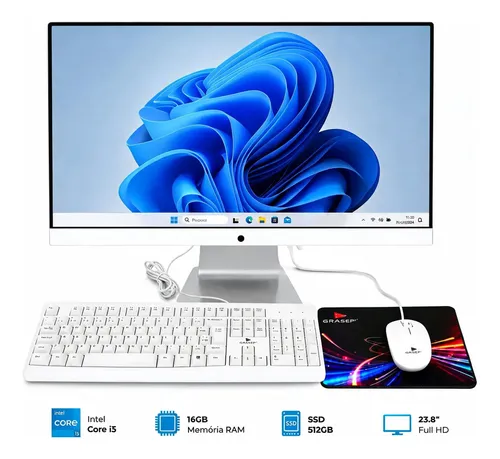 Computador All In One 23.8 Full Hd 16gb I5 Ssd 512gb Estudo