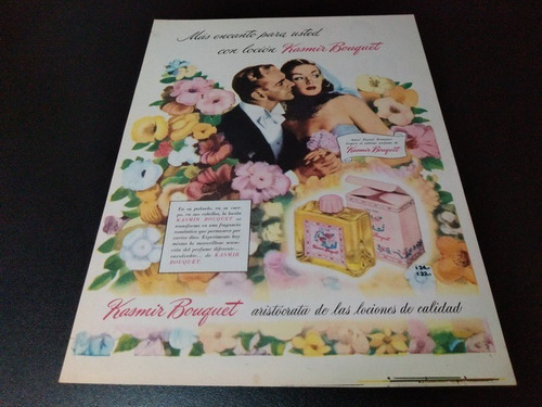 (pb161) Publicidad Clipping Locion Kasmir Bouquet * 1955