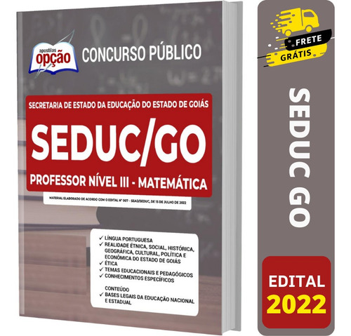 Apostila Seduc Go - Professor De Goiás Nível 3 - Matemática 