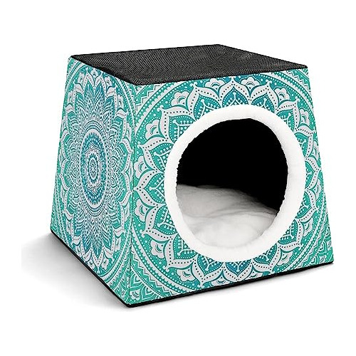 Green Mint Mandala Dog House Cat Tent Durable Waterproof For