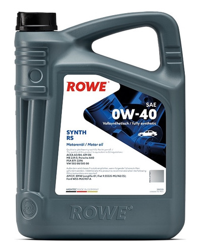 Aceite Rowe Hightec Synt Rs 0w40 (5lt)