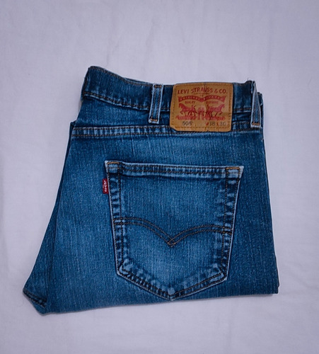 Jeans Hombre Recto Levis 505 38/30 Elasticado Azul Talla 52