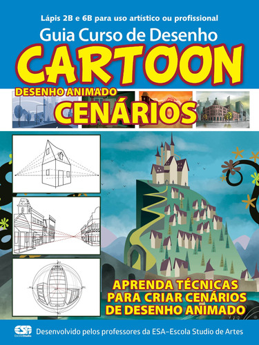 Guia Curso de desenho cartoon Cenários, de  On Line a. Editora IBC - Instituto Brasileiro de Cultura Ltda, capa mole em português, 2018