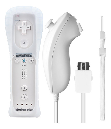 Controle Wii Remote Plus + Nunchuk Compatível Nintendo Wii/u Cor Branco