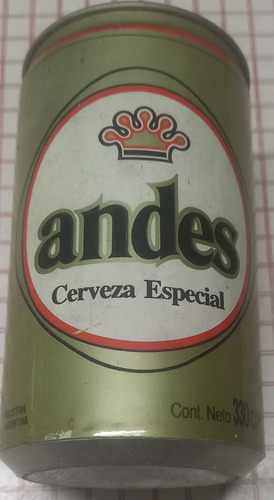 Lata De Chapa Cerveza Andes Aluminio Duro Argentina Vacia Andes (Usado)