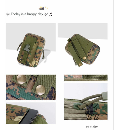 Imagen 8 de 10 de Bolsa Táctica Militar Para Celular Cámara Multiusos Cruzada