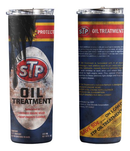 Termo Personalizado Tipo Aditivo De Gasolina Stp De 20oz Sublimado Con Tu Nombre