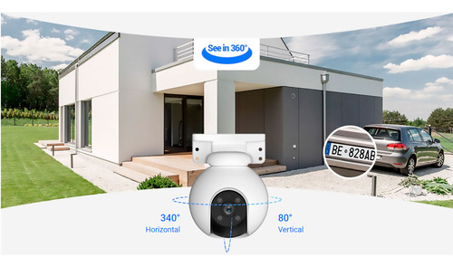 Cámara Seguridad Wifi H8 Pro 3k Ezviz 360° Smart + Sd 256gb