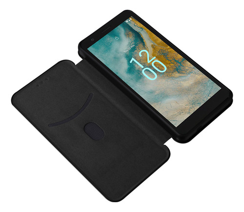 Funda Tipo Cartera De Fibra De Carbono For Teléfono Nokia