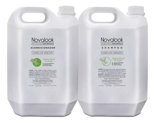 Shampoo + Acondicionador Con Argan Novalook 2.9 Lts Combo 