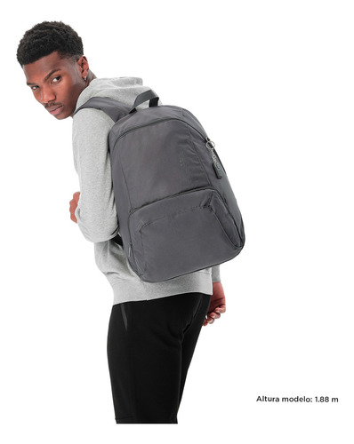 Totto Mochila Resistente Con Organizador Interno Morral Omet Gris Oscuro Lisa