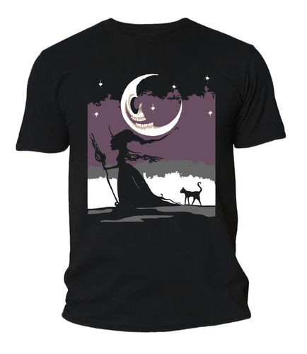 A Bruxa A Lua E O Gato - Camisa 100% Algodão