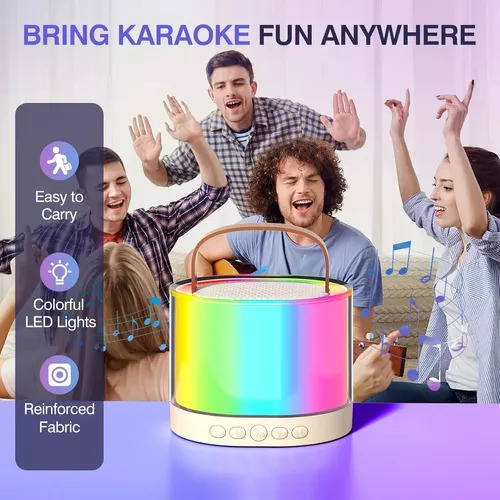 Micrófono Doble Para Niños Con Luces Led, Karaoke Para Niños