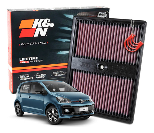 Filtro Ar Esportivo Inbox K&n Ken 33-3037 Up 1.0 Tsi 2019